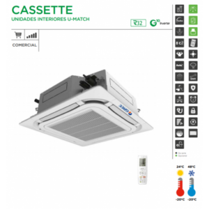 AIRE ACOND. GREE CASSETTE U-MATCH 24 R32 6020 FRIG/H 6880 KCAL/H A+