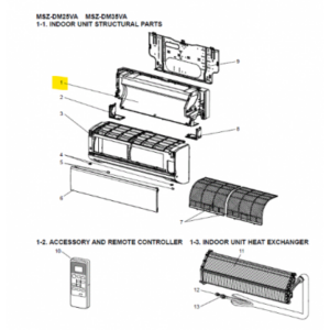 Base chasis unidad interior MITSUBISHI ELECTRIC modelo MSZ-DM35VA-E1