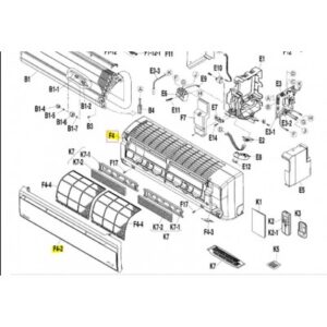 Carcasa + tapa filtros split interior DAIKIN modelo FTX35J3V1B