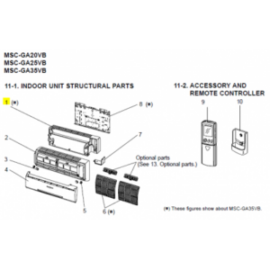 CARCASA TRASERA UNIDAD INTERIOR MITSUBISHI ELECTRIC MSC-GA25VB-E1