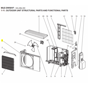 Carcasa unidad exterior Mitsubishi MUZ-DW50VF-E1