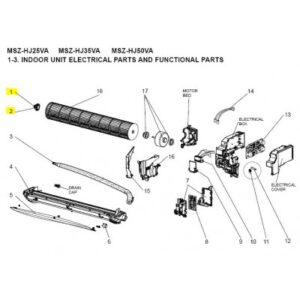 Cojinete turbina unidad interior MITSUBISHI ELECTRIC modelo MSZ-HJ35VA E1-E2