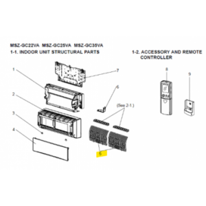 FILTROS DE AIRE UNIDAD INTERIOR MITSUBISHI ELECTRIC MSZ-GC35VA-E1/E2