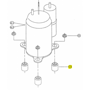 Kit silenblocs compresor unidad exterior Fujitsu AOY20RMAM2 9AGF06017