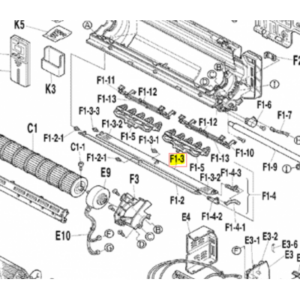 Lama horizontal inferior unidad interior split DAIKIN ATXS35DVMB 1390078