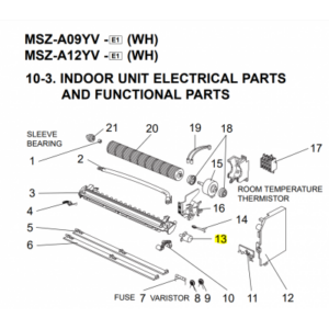 MOTOR LAMA UNIDAD INTERIOR MITSUBISHI MSZ-A12YV-E1(WH)