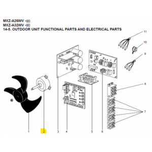 Motor ventilador control exterior MITSUBISHI ELECTRIC modelo MXZ-A26WV E1