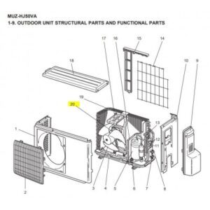 Motor ventilador exterior MITSUBISHI ELECTRIC modelo MUZ-HJ50VA-E2