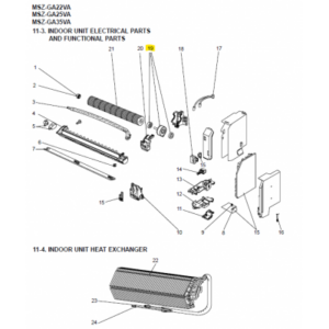 Motor ventilador interior MITSUBISHI ELECTRIC modelo MSZ-GA22VA-E2