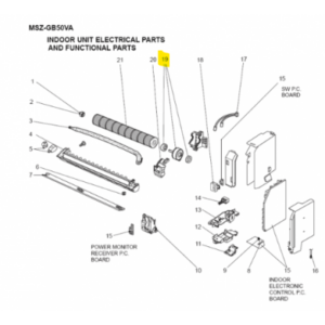 Motor ventilador interior MITSUBISHI ELECTRIC modelo MSZ-GB50VA-E1