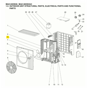 Motor ventilador unidad exterior Mitsubishi Electric MUZ-GE50VA-E1