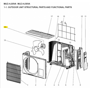 Motor ventilador unidad exterior Mitsubishi Electric MUZ-HJ35VA-E1