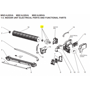 Motor ventilador unidad interior MITSUBISHI ELECTRIC modelo MSZ-HJ25/35/50VA E1/ER1