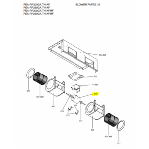 Motor ventilador unidad interior Mitsubishi Electric PEA-RP200GAQ.TH-AF