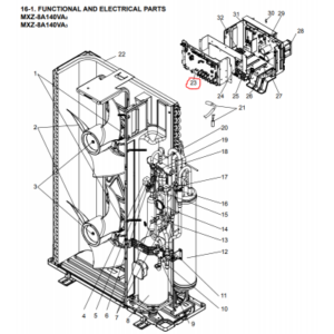 Placa control exterior MITSUBISHI ELECTRIC modelo MXZ-8A140VA1