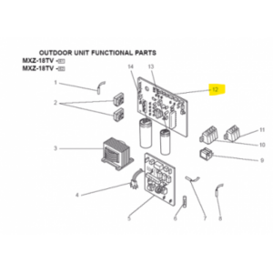 Placa control exterior MXZ-18TV-E1/E2 T2WE58451 ELECTRONIC CONTROL P.C. BOARD