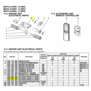 Placa control interior MITSUBISHI ELECTRIC modelo MCFH-A18WV E1