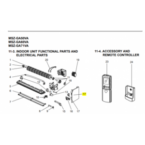 Placa control interior MITSUBISHI ELECTRIC modelo MSZ-GA71VA-E1