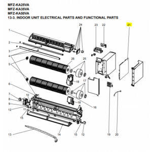 PLACA CONTROL SUELO-TECHO INTERIOR P.C. BOARD MITSUBISHI MFZ-KA50VA E4