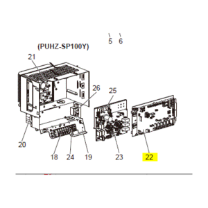 Placa control unidad exterior MITSUBISHI ELECTRIC modelo PUHZ-SP100YHA.UK