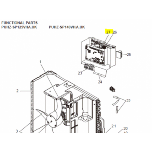 Placa control unidad exterior MITSUBISHI ELECTRIC modelo PUHZ-SP125VHA.UK