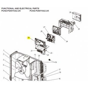 Placa de control exterior MITSUBISHI ELECTRIC modelo PUHZ-P200YKA2.UK