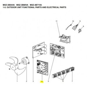 Placa de control unidad exterior MITSUBISHI ELECTRIC modelo MXZ-3B54VA E1