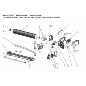 Placa de control unidad interior MITSUBISHI ELECTRIC modelo MSZ-HJ25VA-E1
