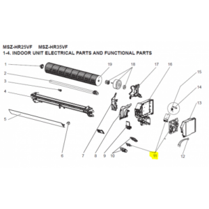 Placa de control unidad interior MITSUBISHI ELECTRIC modelo MSZ-HR25VF-E1