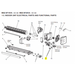 PLACA DE CONTROL UNIDAD INTEROR MITSUBISHI ELECTRIC MSZ-SF15VA-E1