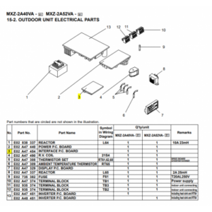 Placa de INTERFACE unidad exterior MITSUBISHI ELECTRIC modelo MXZ-2A52VA-E1-E2 472840