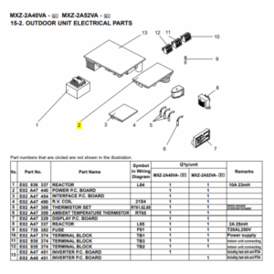 Placa de potencia unidad exterior MITSUBISHI ELECTRIC modelo MXZ-2A52VA-E2 190924