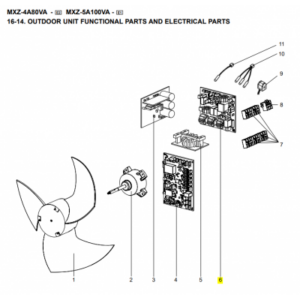 Placa filtro de ruido exterior MITSUBISHI ELECTRIC modelo MXZ-5A100VA-E1