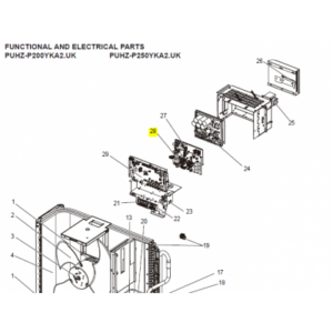 Placa filtro de ruido exterior MITSUBISHI ELECTRIC modelo PUHZ-P200YKA2.UK