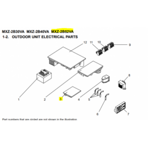 Placa interface P.C BOARD exterior MITSUBISHI ELECTRIC modelo MXZ-2B52VA-E1