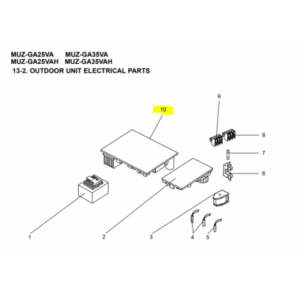 Placa inverter exterior MITSUBISHI ELECTRIC modelo MUZ-GA35VA-E2 206013