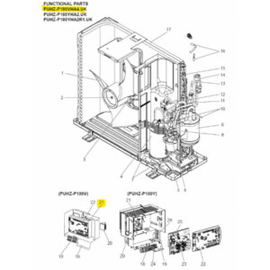 Placa inverter exterior MITSUBISHI ELECTRIC modelo PUHZ-P100VHA4.UK