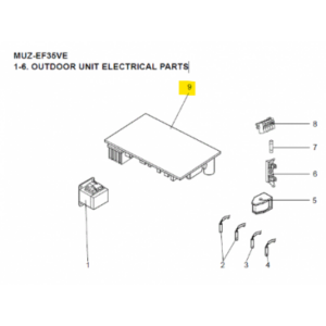 Placa inverter P.C BOARD exterior MITSUBISHI ELECTRIC modelo MUZ-EF35VE-E4