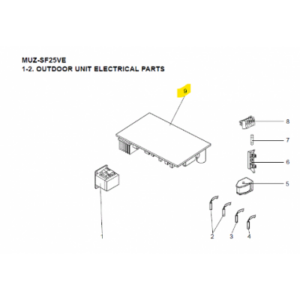 Placa inverter P.C BOARD exterior MITSUBISHI ELECTRIC modelo MUZ-SF25VE-E4