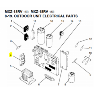 Placa modulo potencia exterior MXZ-18RV-E1/E2