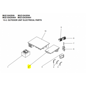 Placa POWER P.C BOARD exterior MITSUBISHI ELECTRIC modelo MUZ-GA35VA-E3