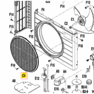 REJILLA PROTECCIÓN VENTILADOR UNIDAD EXTERIOR DAIKIN ARXB25C2V1B