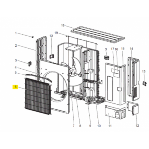 REJILLA UNIDAD EXTERIOR MITSUBISHI ELECTRIC PUZ-SM100VKA.TH