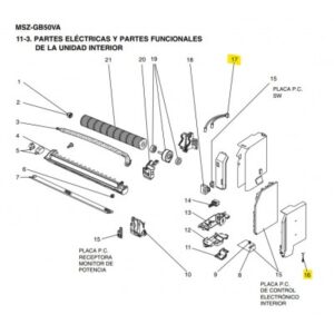 Sondas Mitsubishi Electric unidad interior MSZ-GB50VA-E1