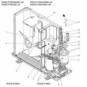 Sondas unidad exterior MITSUBISHI ELECTRIC modelo PUHZ-P100VHA3R2.UK