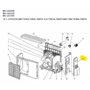 Tapa lateral unidad exterior MITSUBISHI ELECTRIC MU-GA25VB-E1